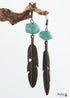 Boho Earrings, RH Dangle Earrings, Feather Jade